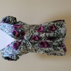 Nanette Lepore Silk Rose Print Blouse